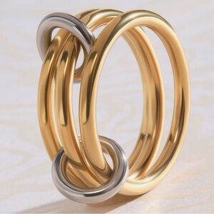 Chic Gold and Silver Interwoven Ring